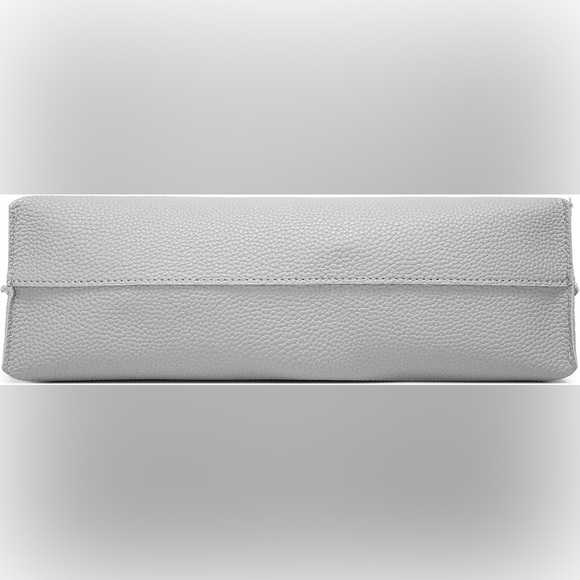 GREY SOFT FAUX LEATHER TOTE SHOULDER BAG - Picture 4 of 5